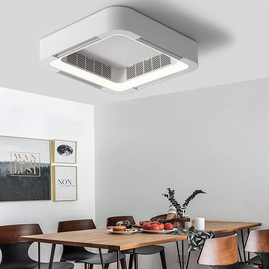 Ceiling Fan Bladeless LED Chandelier Silent & Safe