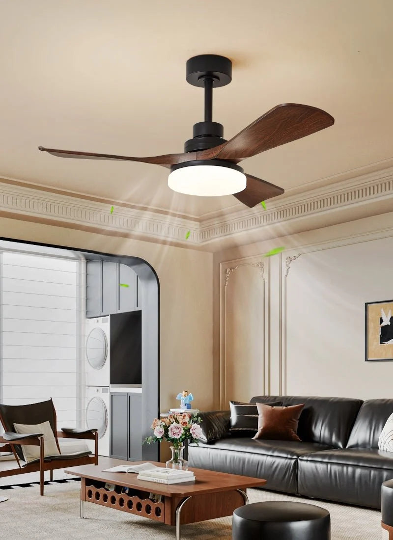 Ceiling Fan Dimmable LED Quiet Copper Motor