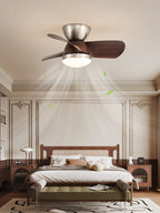 Ceiling Fan Dimmable LED & Remote 6-Speed Walnut Finish