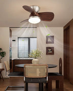 Ceiling Fan Dimmable LED & Remote 6-Speed Walnut Finish