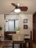 Ceiling Fan Dimmable LED & Remote 6-Speed Walnut Finish