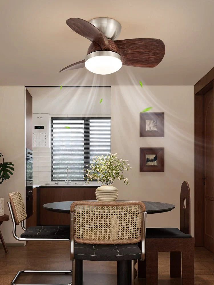 Ceiling Fan Dimmable LED & Remote 6-Speed Walnut Finish