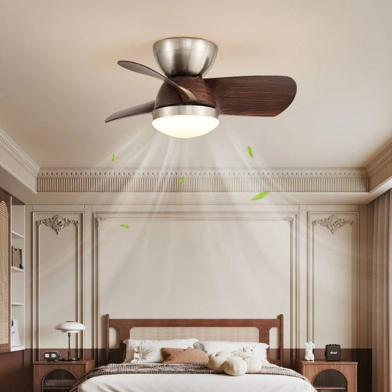 Ceiling Fan Dimmable LED & Remote 6-Speed Walnut Finish