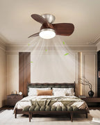 Ceiling Fan Dimmable LED & Remote 6-Speed Walnut Finish