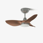 Ceiling Fan Dimmable LED & Remote Walnut & Nickel Finish