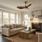 Ceiling Fan Dimmable LED & Remote Walnut & Nickel Finish