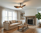 Ceiling Fan Dimmable LED & Remote Walnut & Nickel Finish