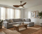 Ceiling Fan Dimmable LED & Remote Walnut & Nickel Finish