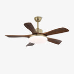 Ceiling Fan Energy-Efficient LED Walnut Wood Blades