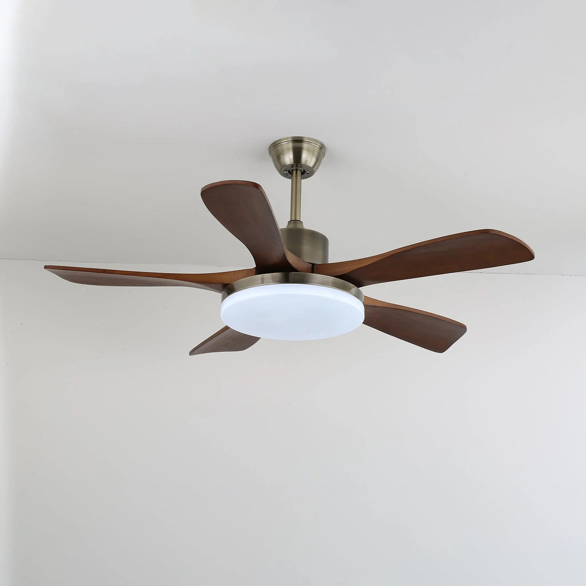 Ceiling Fan Energy-Efficient LED Walnut Wood Blades