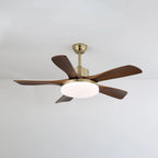Ceiling Fan Energy-Efficient LED Walnut Wood Blades