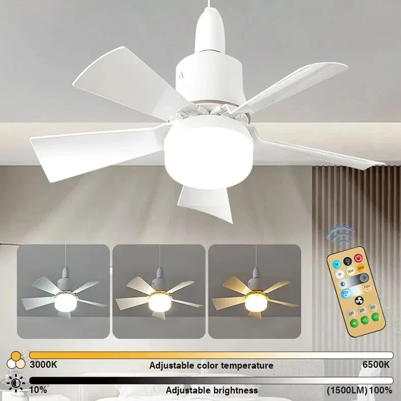 Ceiling Fan Flower-Shaped Dimmable LED Remote Control