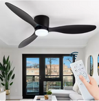 Ceiling Fan Flush-Mount Dimmable LED & Remote Control