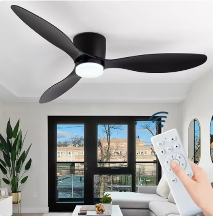 Ceiling Fan Flush-Mount Dimmable LED & Remote Control