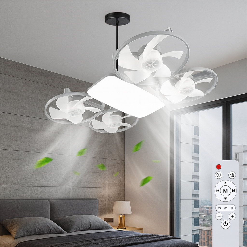 Ceiling Fan Flush-Mount LED Dimmable Remote Control