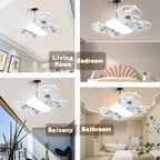 Ceiling Fan Flush-Mount LED Dimmable Remote Control