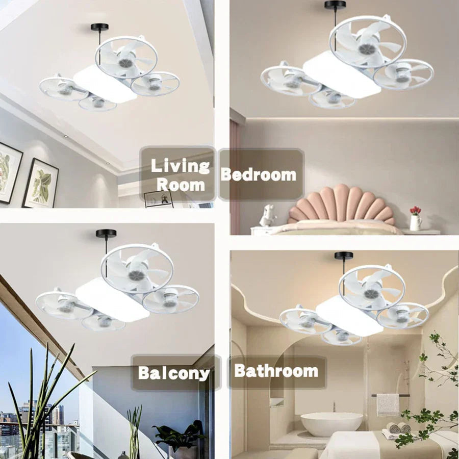 Ceiling Fan Flush-Mount LED Dimmable Remote Control