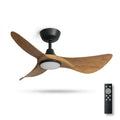 Ceiling Fan Hand-Carved Wood Blades Dimmable LED & Remote