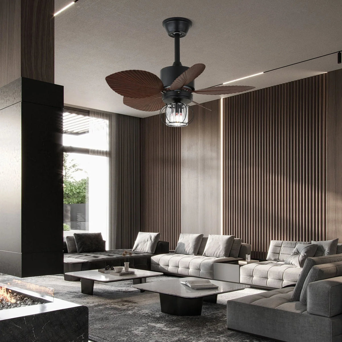 Ceiling Fan Industrial Integrated Light & Remote