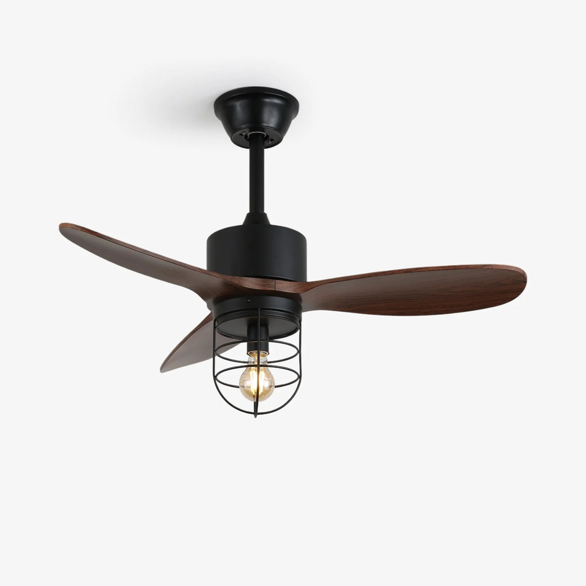Ceiling Fan Industrial Walnut Finish Six Speeds Remote Control