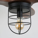 Ceiling Fan Industrial Walnut Finish Six Speeds Remote Control