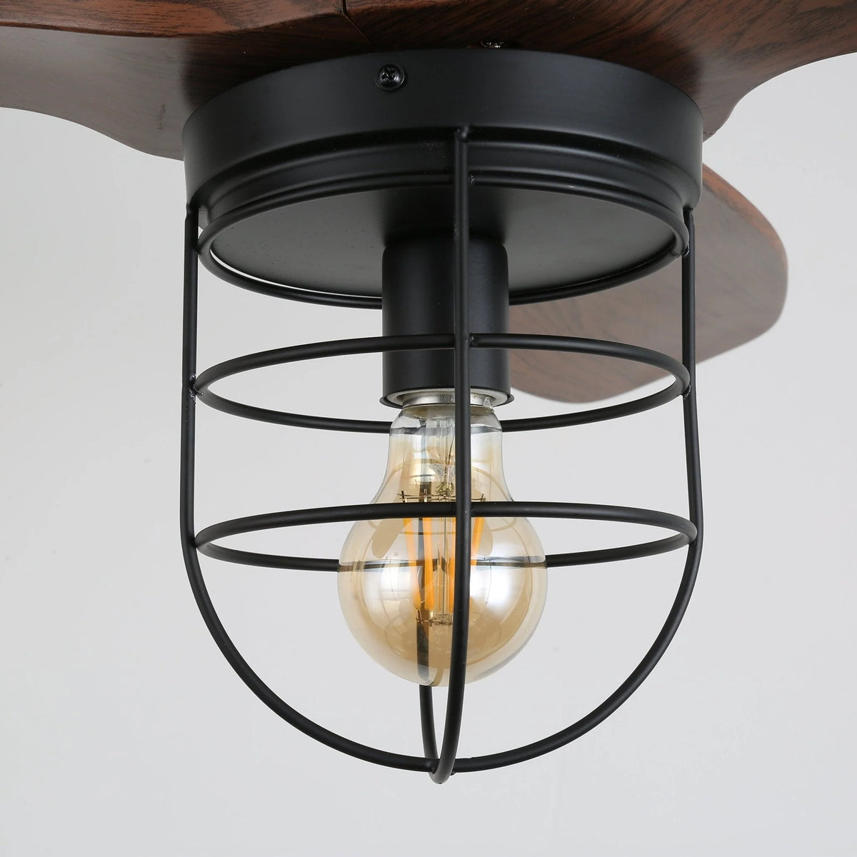 Ceiling Fan Industrial Walnut Finish Six Speeds Remote Control