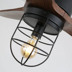 Ceiling Fan Industrial Walnut Finish Six Speeds Remote Control