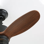 Ceiling Fan Industrial Walnut Finish Six Speeds Remote Control
