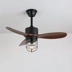 Ceiling Fan Industrial Walnut Finish Six Speeds Remote Control