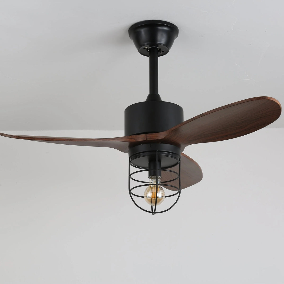 Ceiling Fan Industrial Walnut Finish Six Speeds Remote Control