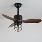 Ceiling Fan Industrial Walnut Finish Six Speeds Remote Control
