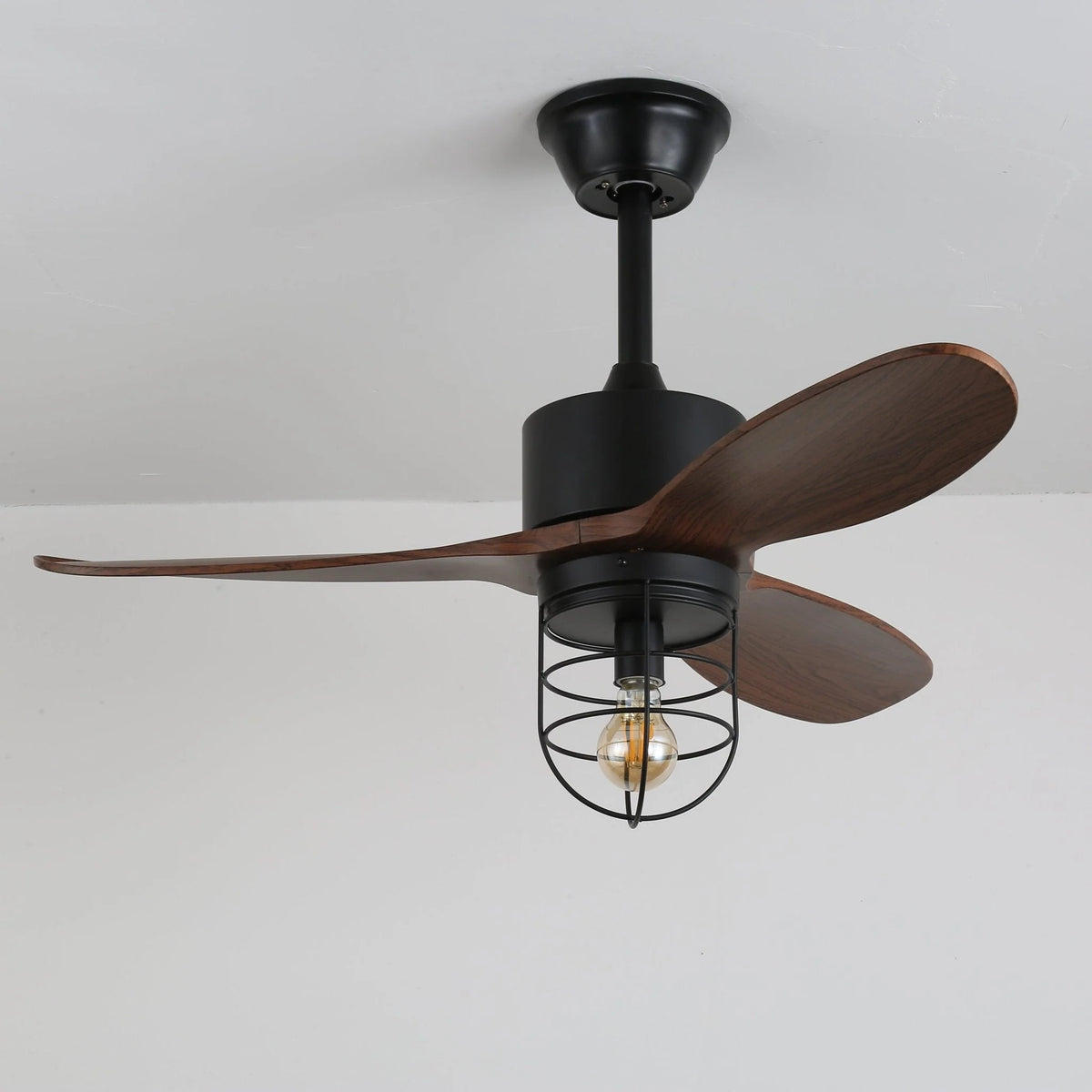 Ceiling Fan Industrial Walnut Finish Six Speeds Remote Control