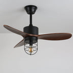 Ceiling Fan Industrial Walnut Finish Six Speeds Remote Control