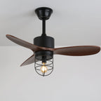 Ceiling Fan Industrial Walnut Finish Six Speeds Remote Control
