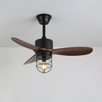 Ceiling Fan Industrial Walnut Finish Six Speeds Remote Control