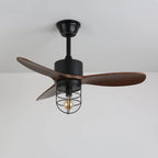 Ceiling Fan Industrial Walnut Finish Six Speeds Remote Control