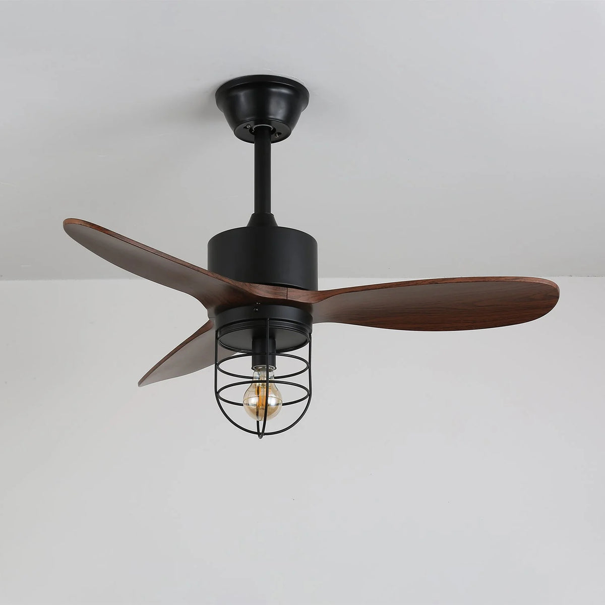 Ceiling Fan Industrial Walnut Finish Six Speeds Remote Control