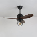 Ceiling Fan Industrial Walnut Finish Six Speeds Remote Control