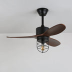 Ceiling Fan Industrial Walnut Finish Six Speeds Remote Control
