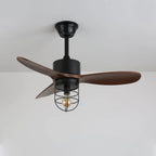Ceiling Fan Industrial Walnut Finish Six Speeds Remote Control