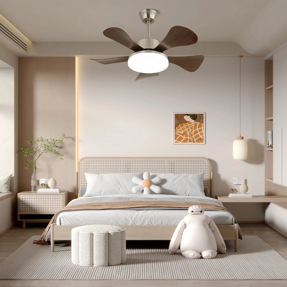 Ceiling Fan Integrated Dimmable LED Remote Control & 6 Speeds