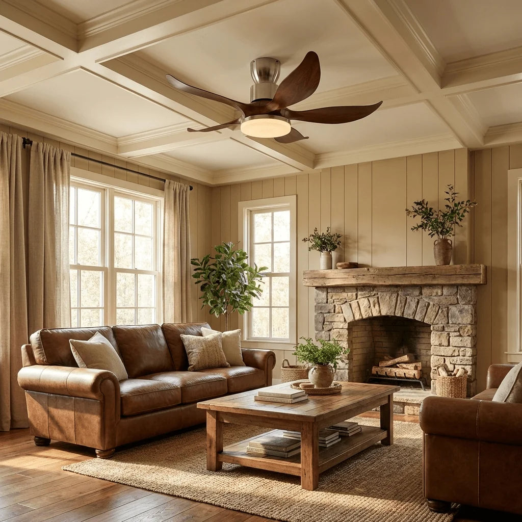 Ceiling Fan Integrated LED Light & Remote Control Copper Motor