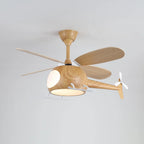Ceiling Fan Integrated LED Remote Control Walnut Finish