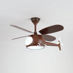 Ceiling Fan Integrated LED Remote Control Walnut Finish