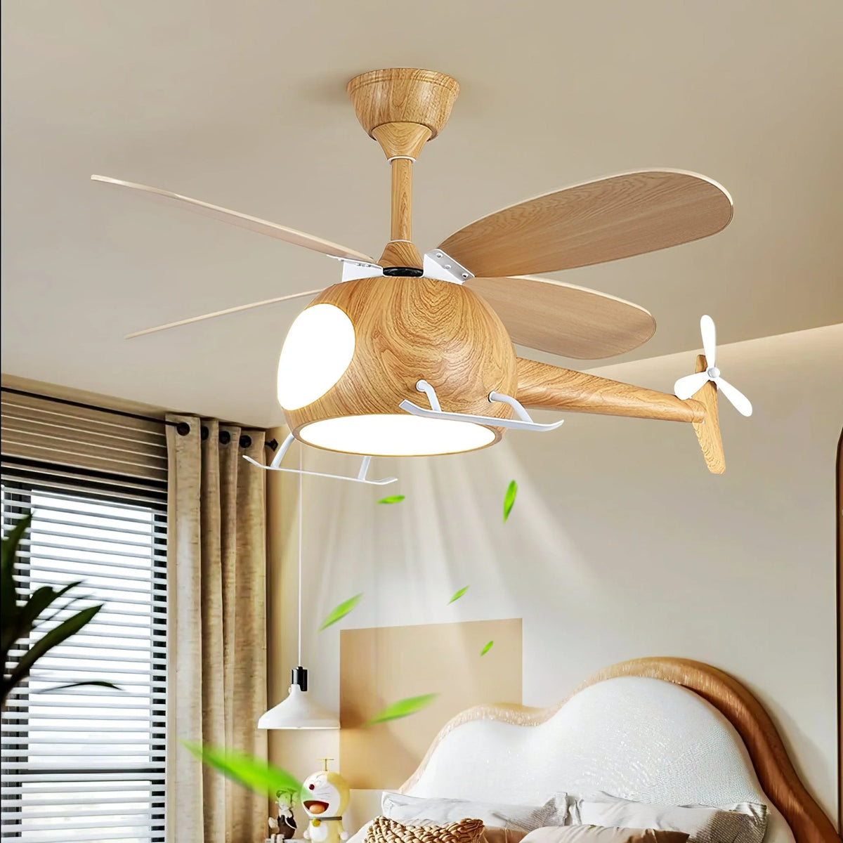 Ceiling Fan Integrated LED Remote Control Walnut Finish