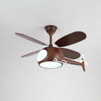 Ceiling Fan Integrated LED Remote Control Walnut Finish