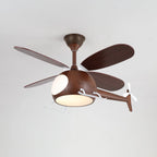 Ceiling Fan Integrated LED Remote Control Walnut Finish