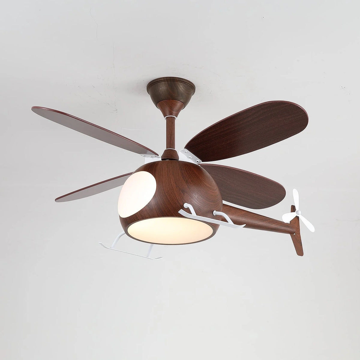 Ceiling Fan Integrated LED Remote Control Walnut Finish