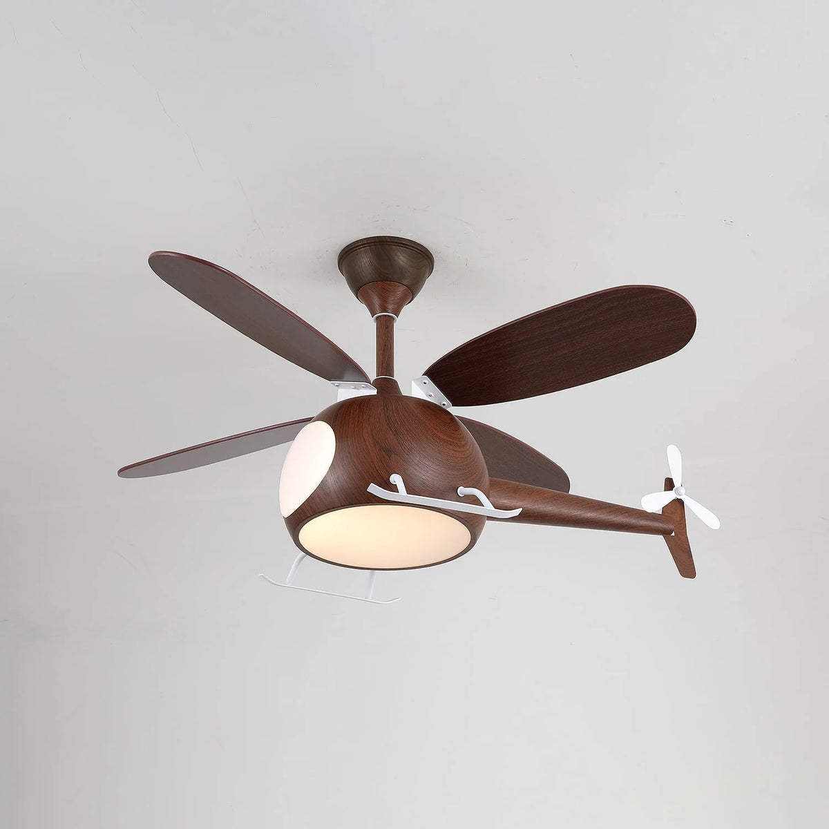 Ceiling Fan Integrated LED Remote Control Walnut Finish