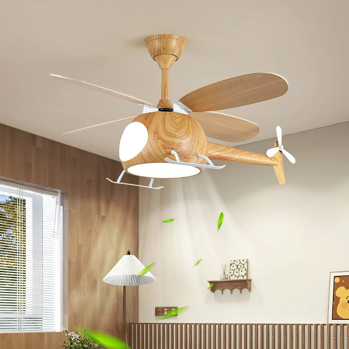 Ceiling Fan Integrated LED Remote Control Walnut Finish